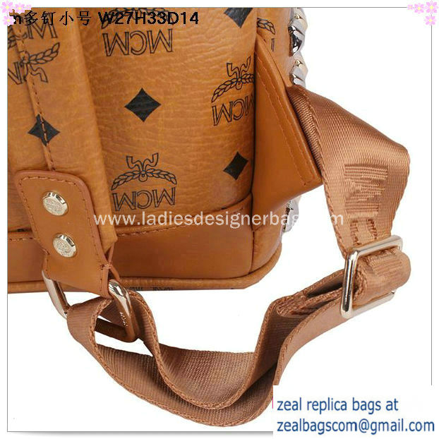 High Quality Replica Hot Sale MCM Small Stark Front Studs Backpack MC4237S Wheat - Click Image to Close